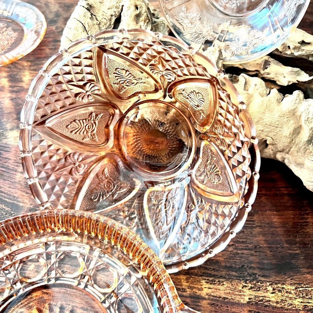 Vintage Pink Pasari Heart & Rose Indonesian Bowl